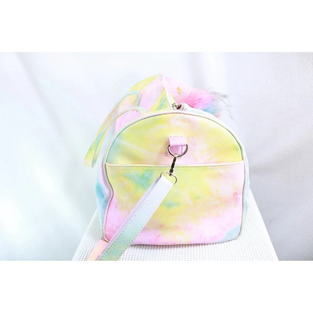 Under One Sky Unicorn Duffel Bag Girls Pastel Tie Dye Rainbow Travel Bag